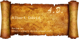 Albert Dávid névjegykártya