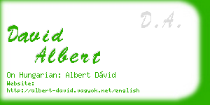 david albert business card